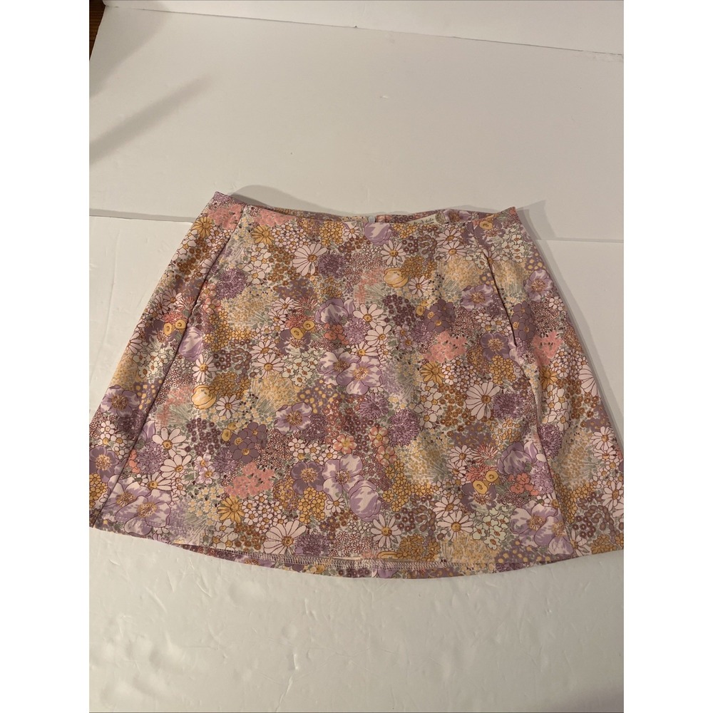 Altar’d State Women Bright Floral Mini Skirt Purple Yellow G1065Y161JD Size M